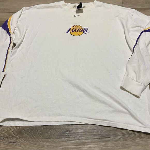 VINTAGE NIKE NBA LOS ANGELES LAKERS 1990S LONG‎ SLEEVE TEE SHIRT SIZE XL - Picture 1 of 9